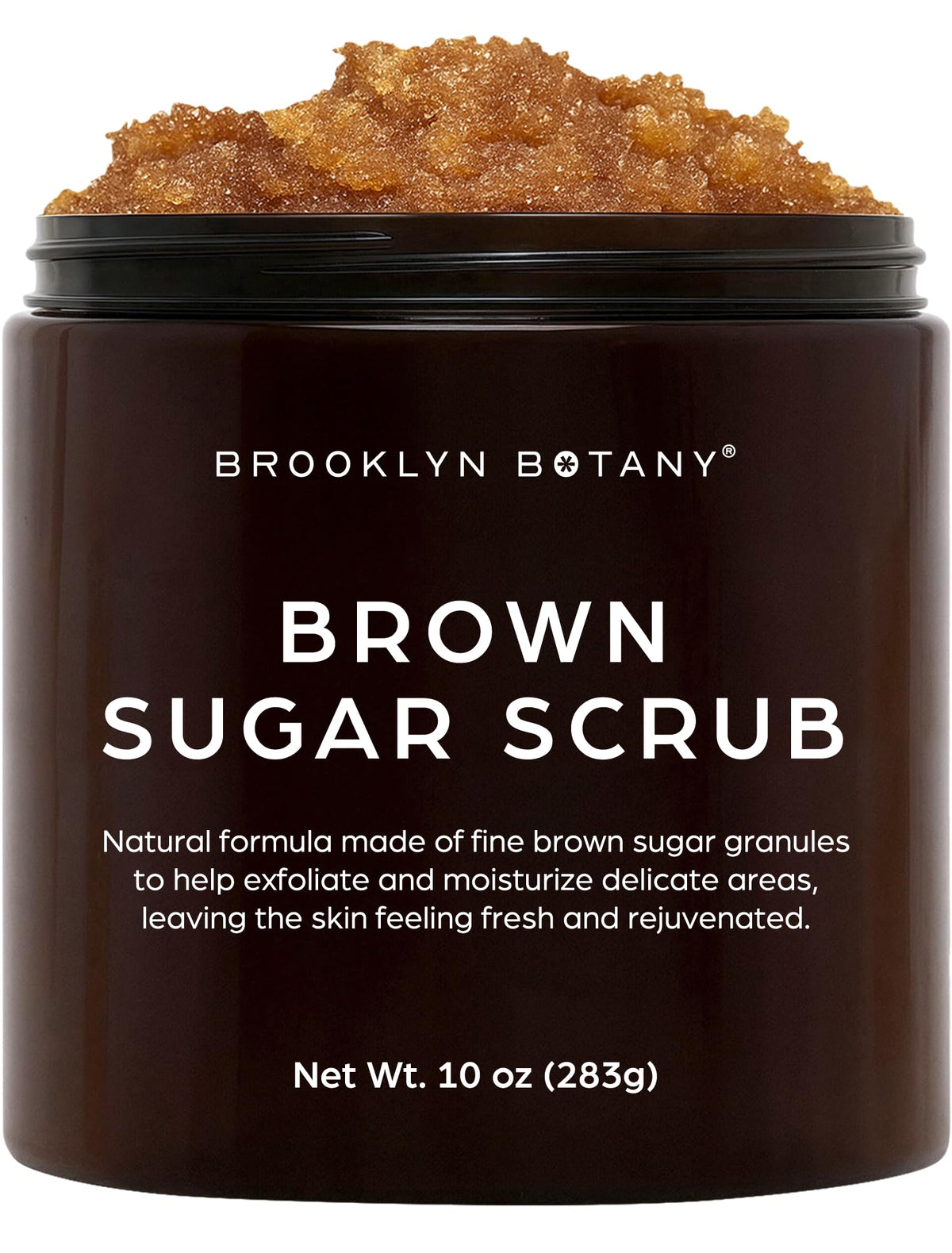 Brooklyn Botany exfoliante de azúcar moreno para rostro, exfolia y suaviza la piel.