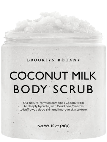 Brooklyn Botany exfoliante cuerpo leche de coco para piel suave.