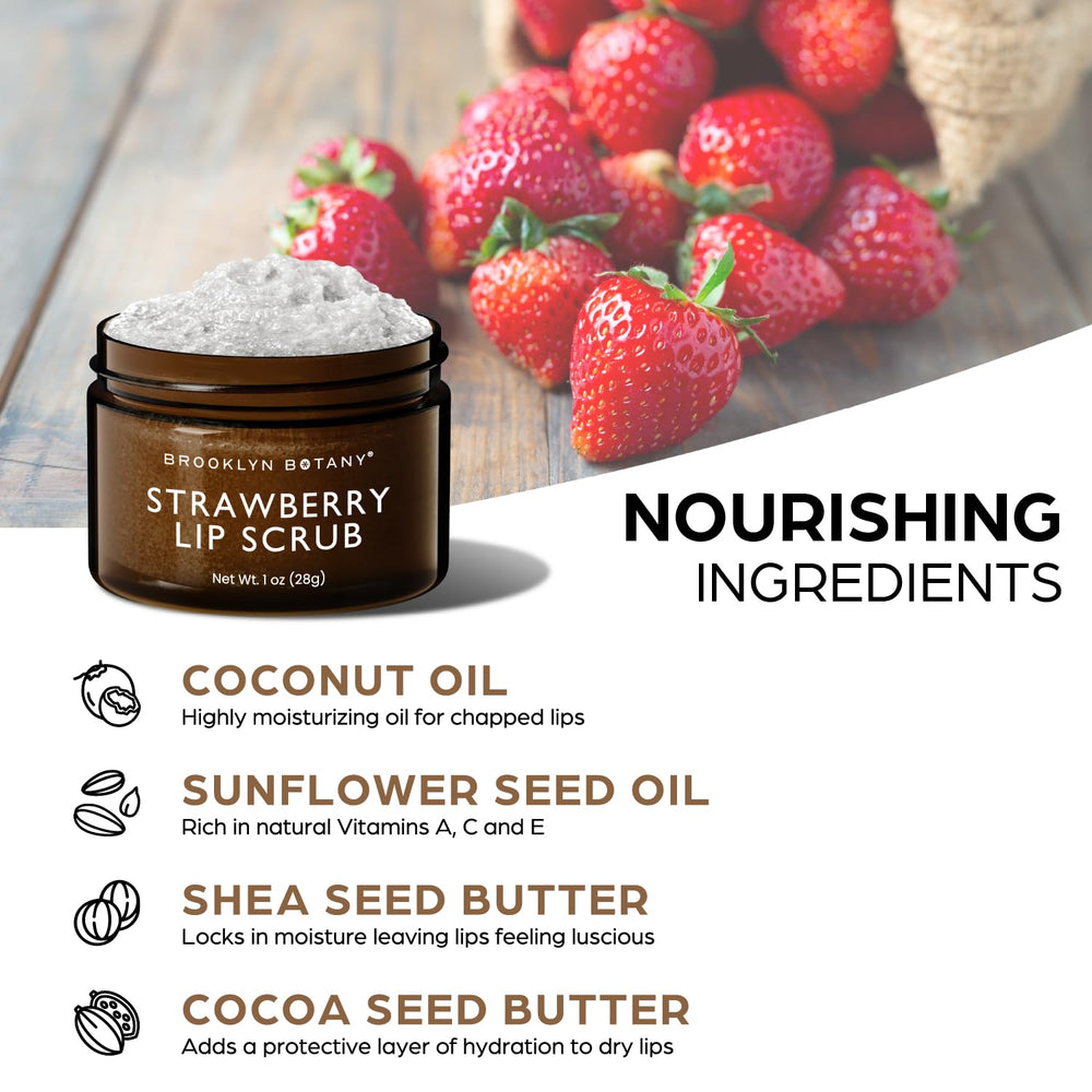 Brooklyn Botany Exfoliante Labial Manteca Shea, nutrición para labios secos.