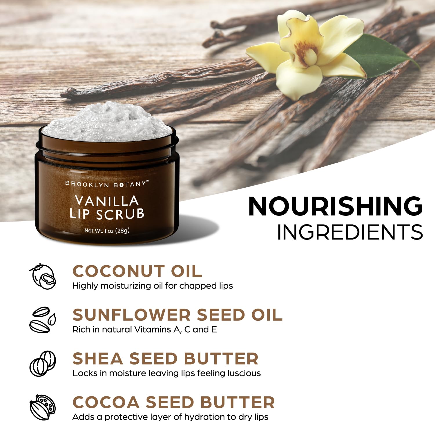 Brooklyn Botany Ingredientes naturales aceite de coco 1oz para nutrir labios