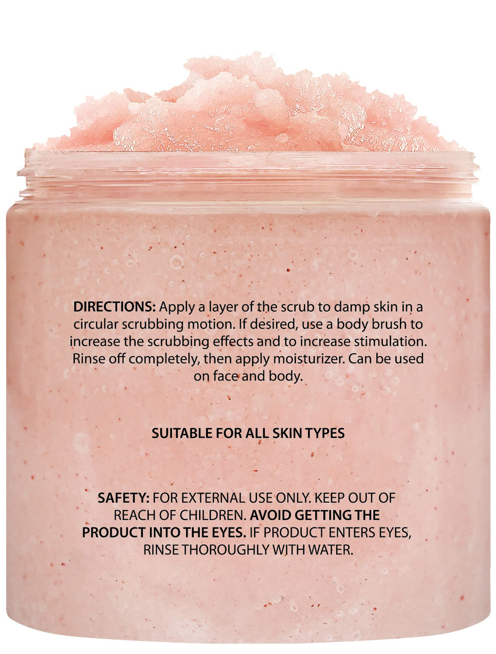 Textura de sal Himalaya con aceites nutritivos para exfoliar e hidratar.