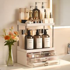 Brothersbox organizador baño con cinco niveles y cuatro cajones para ver cosméticos.