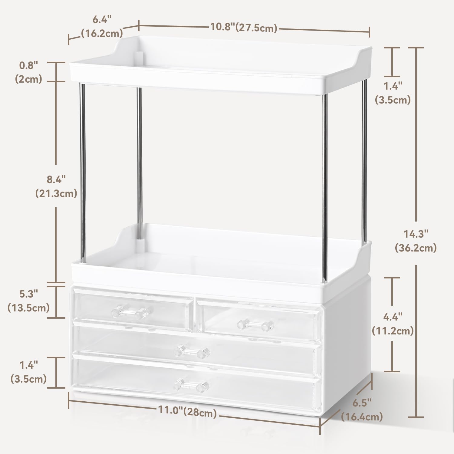 Brothersbox tocador compacto, ideal para la vanidad diaria.