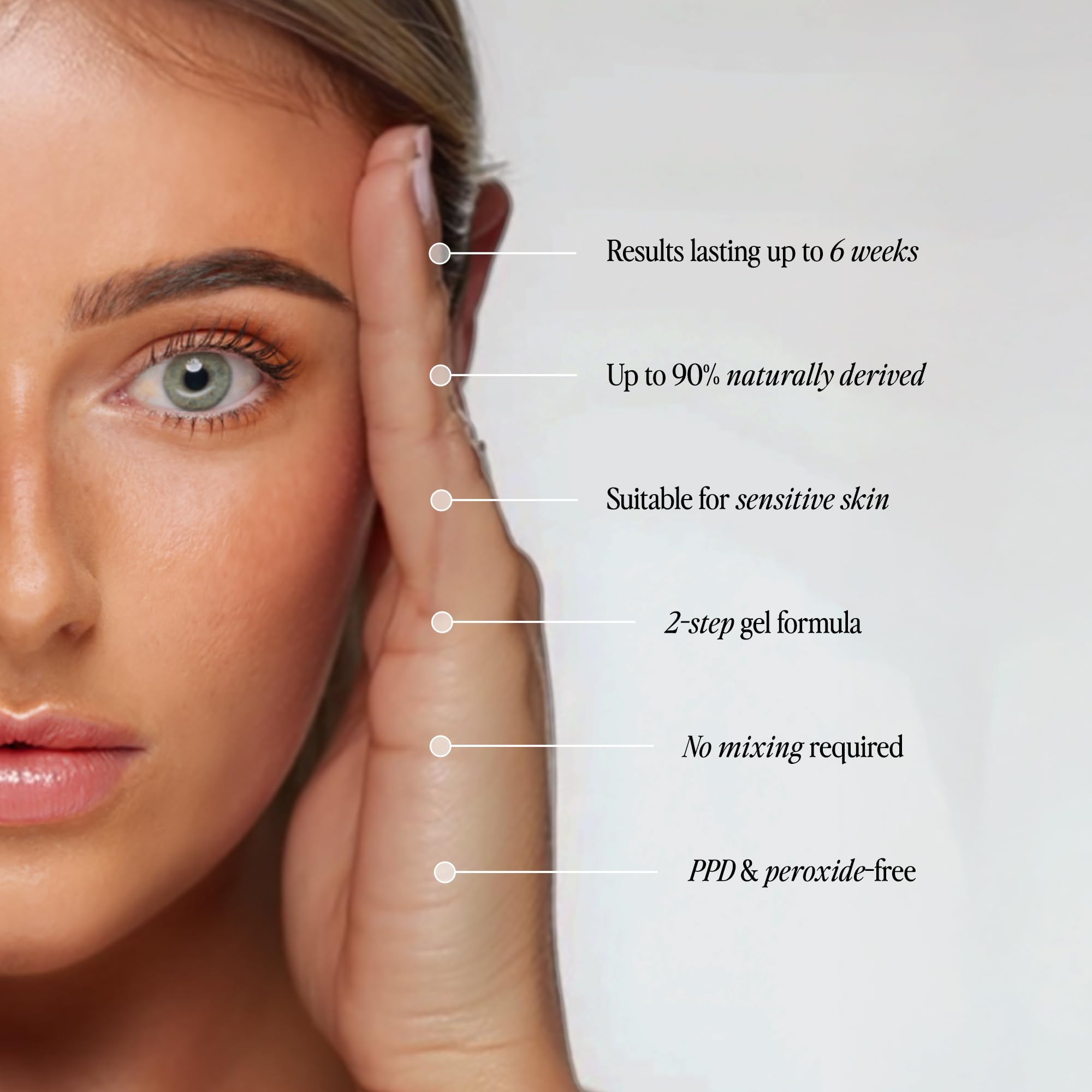 Brow Code prueba dermatológica para piel sensible.