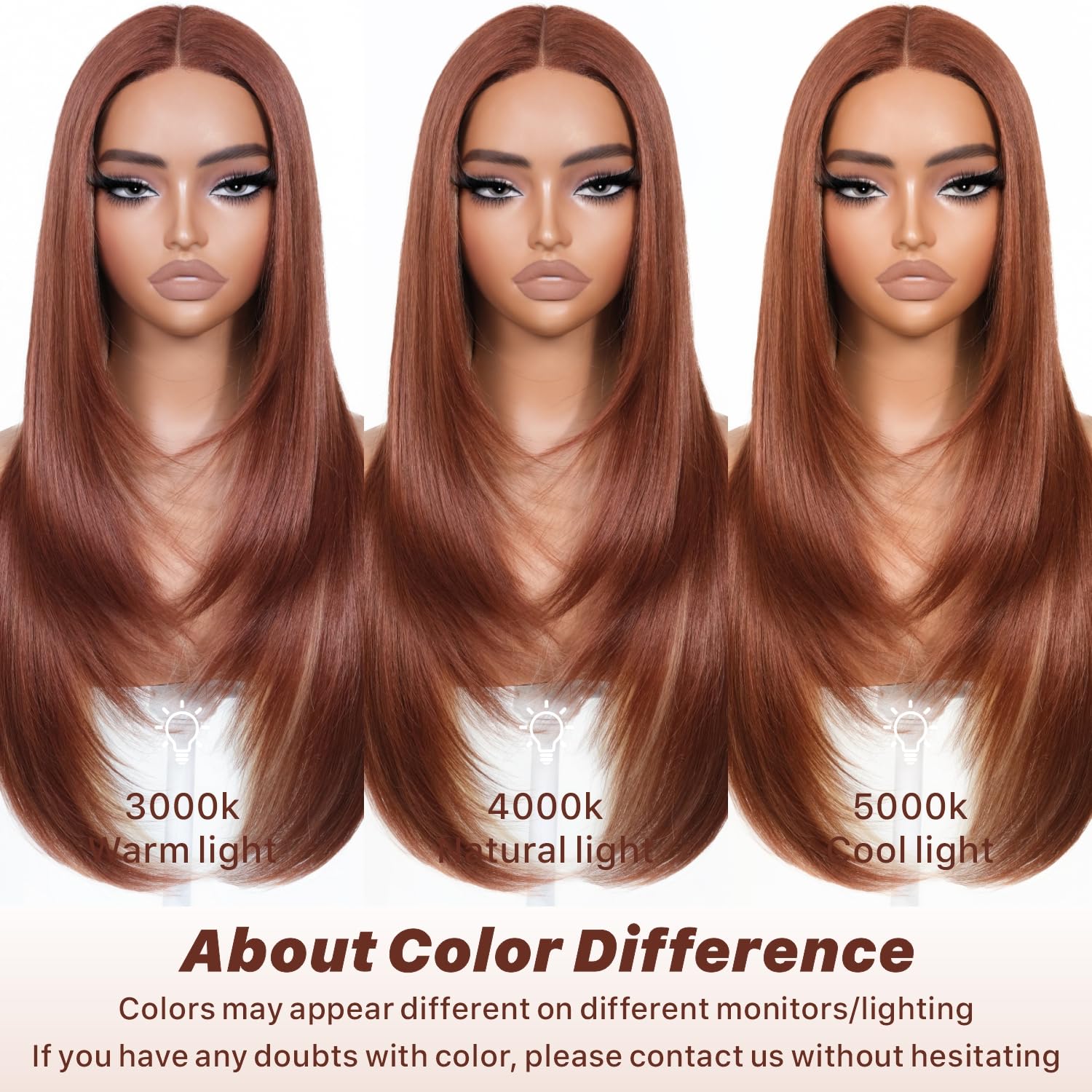 BrownBomb Cooper Blond cabello liso con capas para estilo versátil