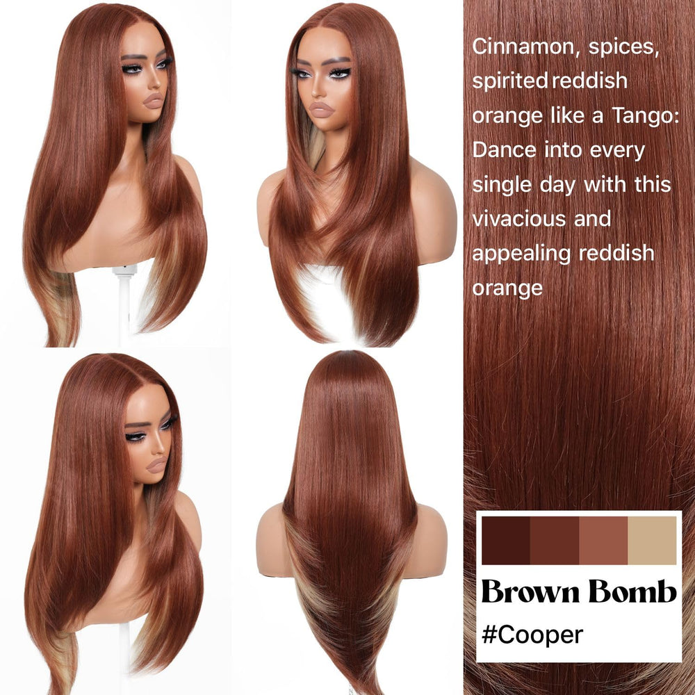 BrownBomb Cooper Blond uso rápido en segundos sin pegamento