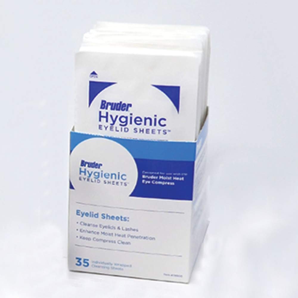 Bruder hojas limpieza ocular para párpados y pestañas con suavidad.