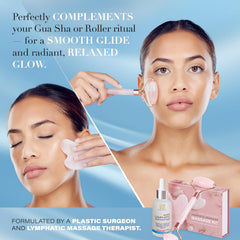 Bruizex aceite facial para herramientas Gua Sha, piel suave tras el uso.