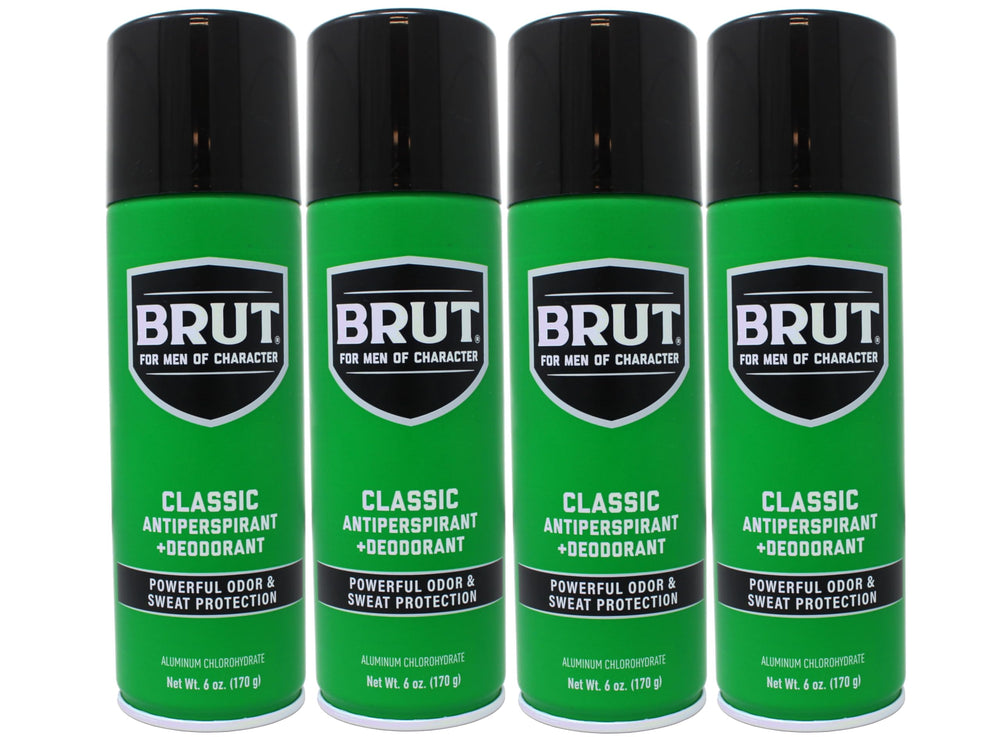 BRUT déodorant spray Classique en flacon: protection 24h et fraîcheur durable.