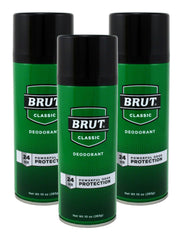 Brut Déodorant aérosol, bouteille classique prête pour une journée fraîche.