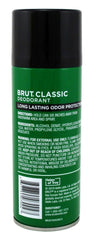 Emballage classique du Brut Déodorant aérosol sur étagère.