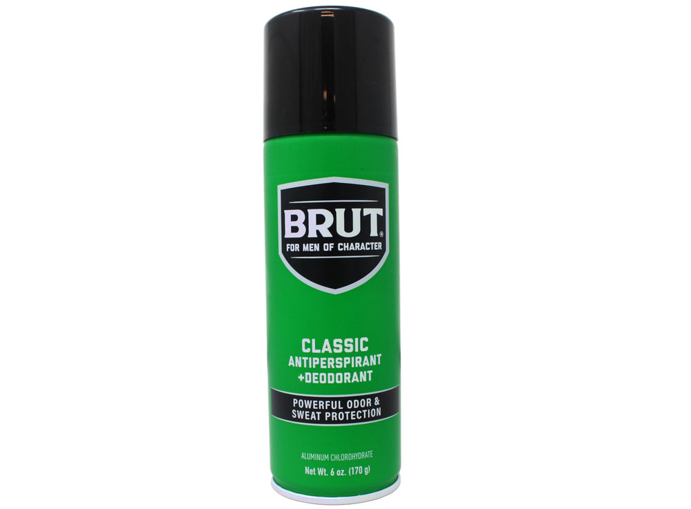 Brut Déodorant aérosol Classique, pack de six pour une protection durable.