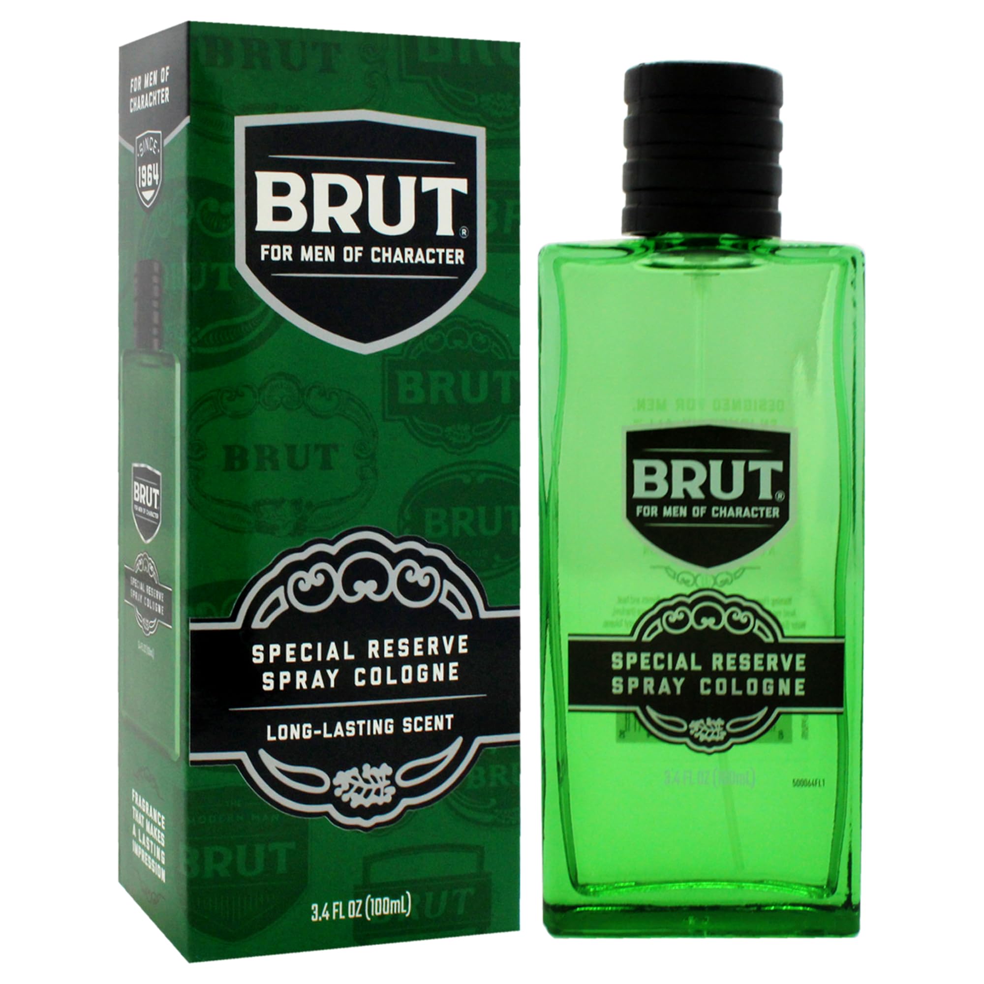 Brut Reserva Especial para hombres, frasco de 3-4 onzas compacto.