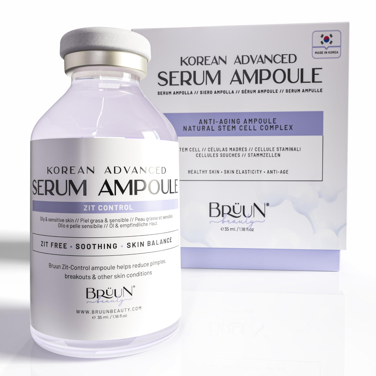 BRÜUN AC Control Clear Vita Plus ampolla en botella para uso diario suave.