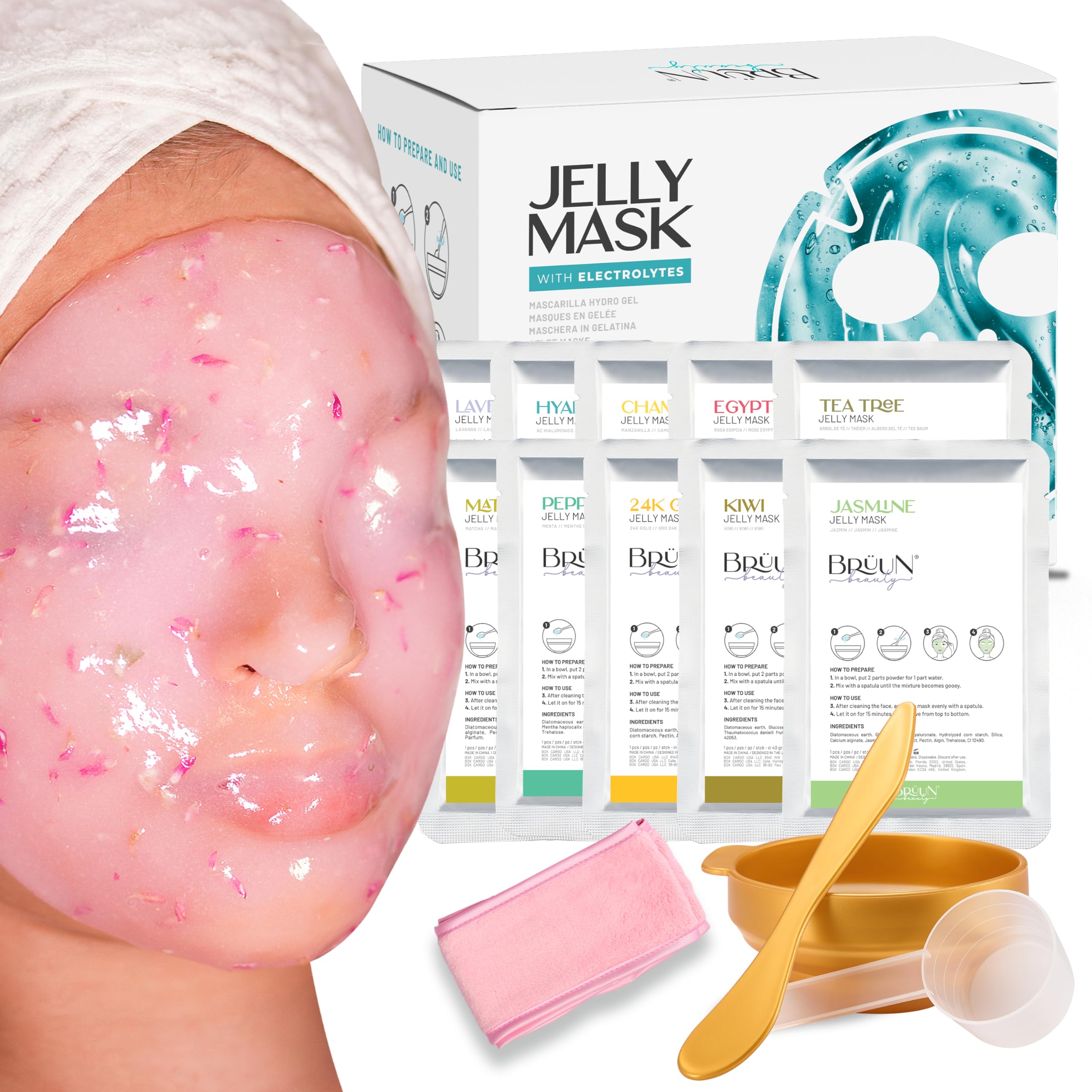 BRÜUN conjunto mascarilla gel despegable de modelado – textura suave para la piel