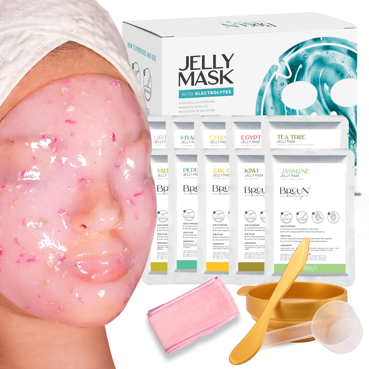 BRÜUN conjunto mascarilla gel despegable de modelado – textura suave para la piel