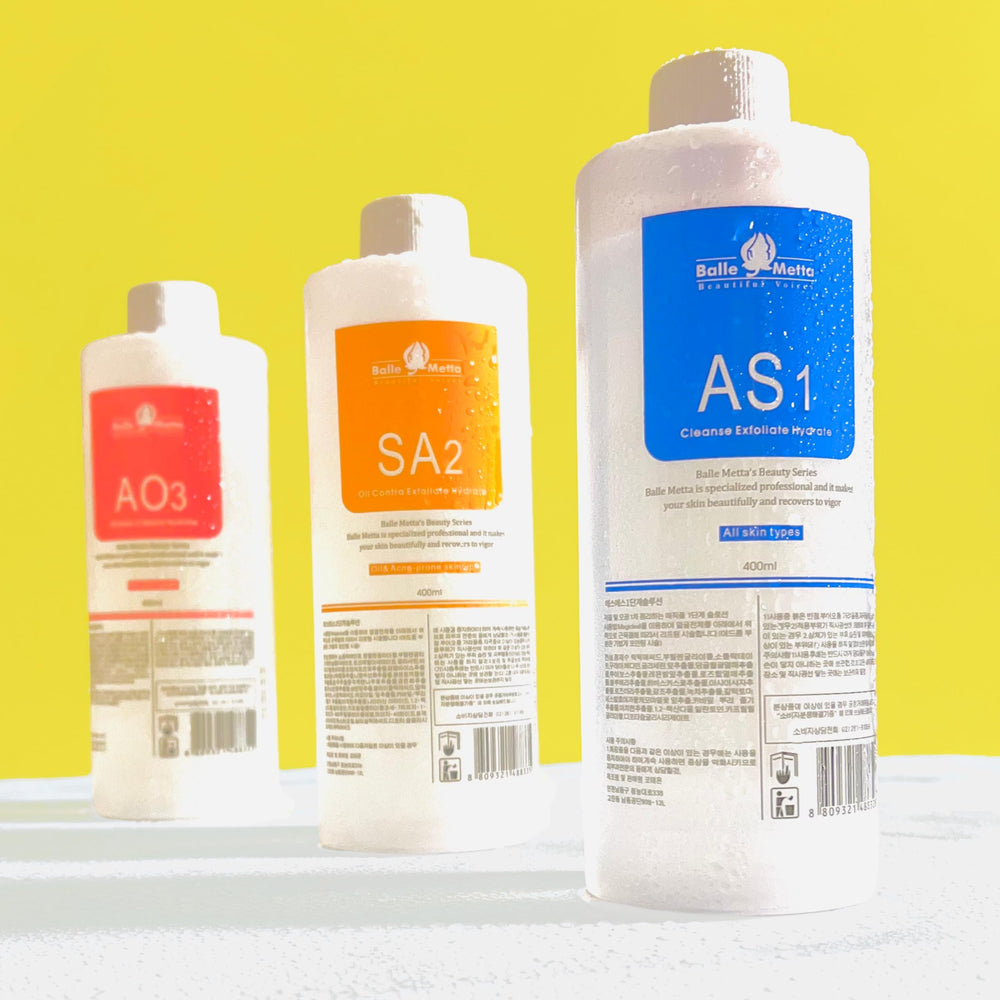 BRÜUN trio 400ml: conjunto de tres frascos para peeling equilibrado