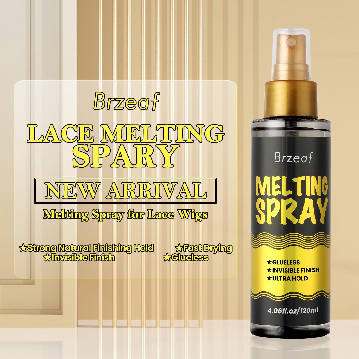 Brzeaf aerosol para encaje con adherencia natural y suave.