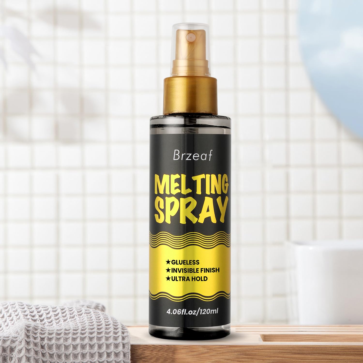 Brzeaf aerosol de uso diario para pelucas con encaje.