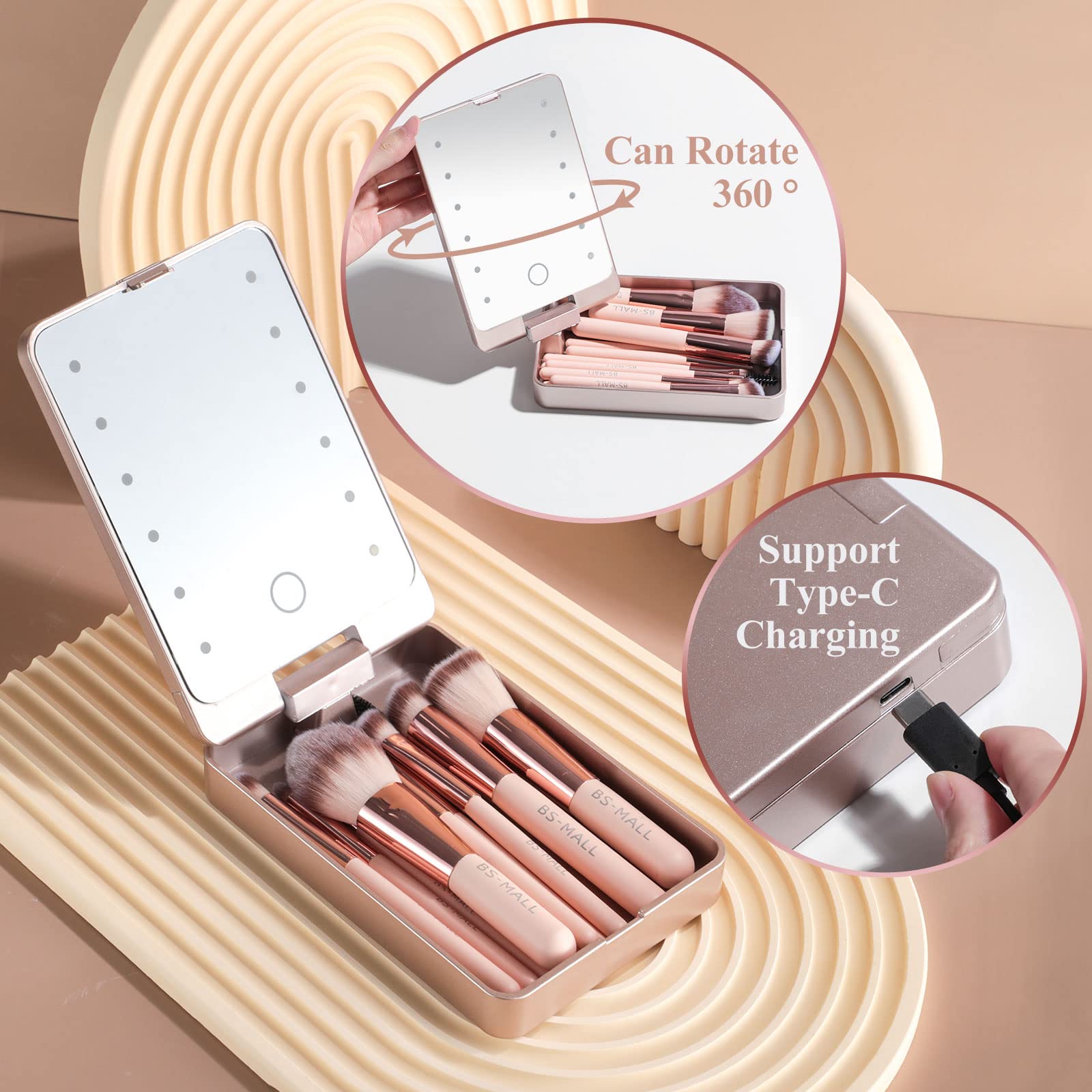 BS-MALL Apink: brochas de maquillaje de alta calidad para acabado suave.