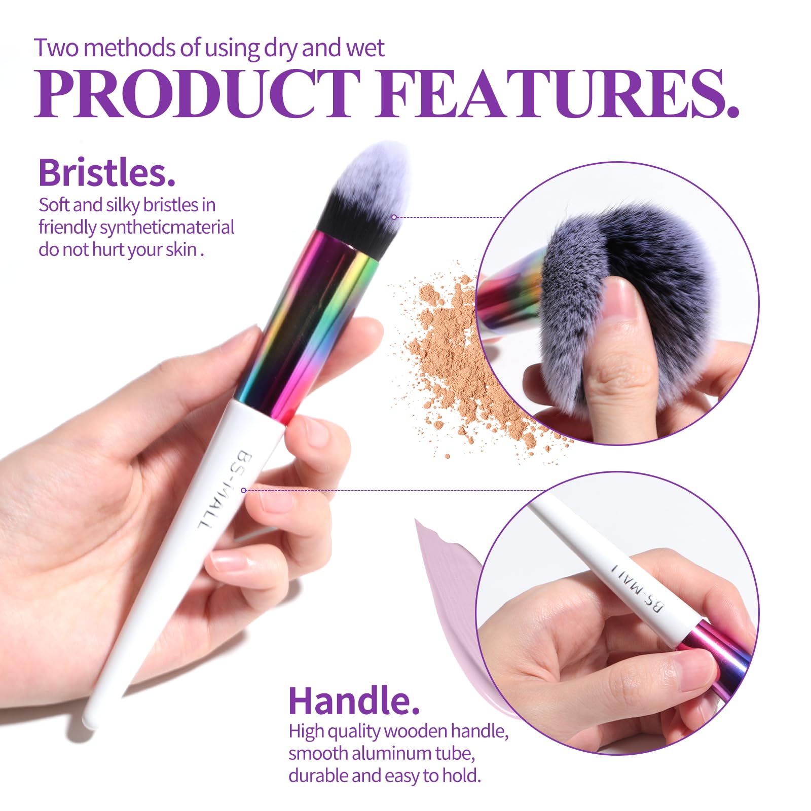 Brocha corrector BS-MALL para corrección precisa bajo ojos y ojeras.