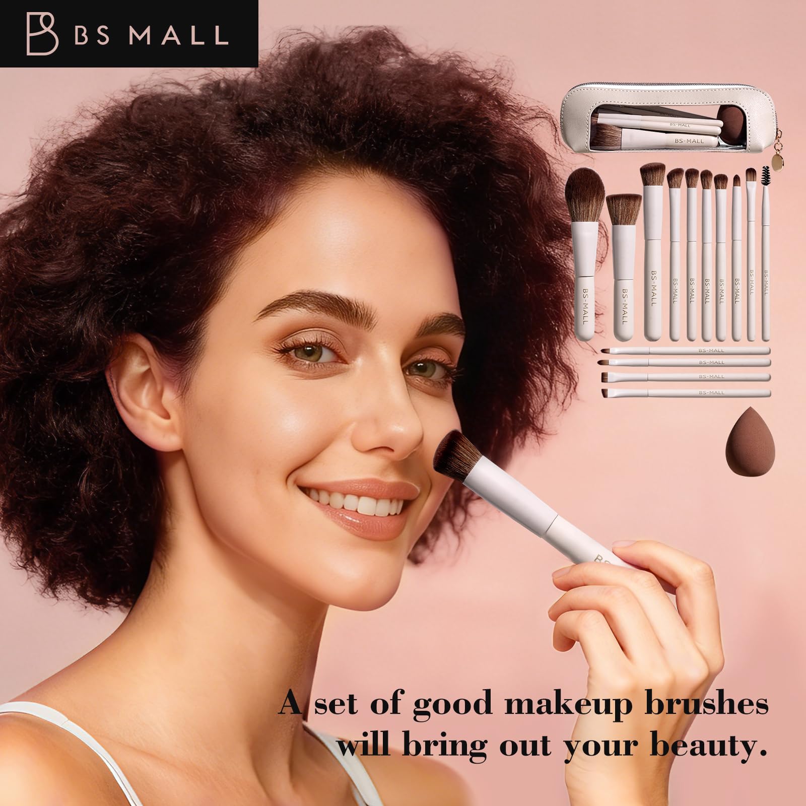 Brocha sombra BS-MALL, difuminado preciso para looks definidos.