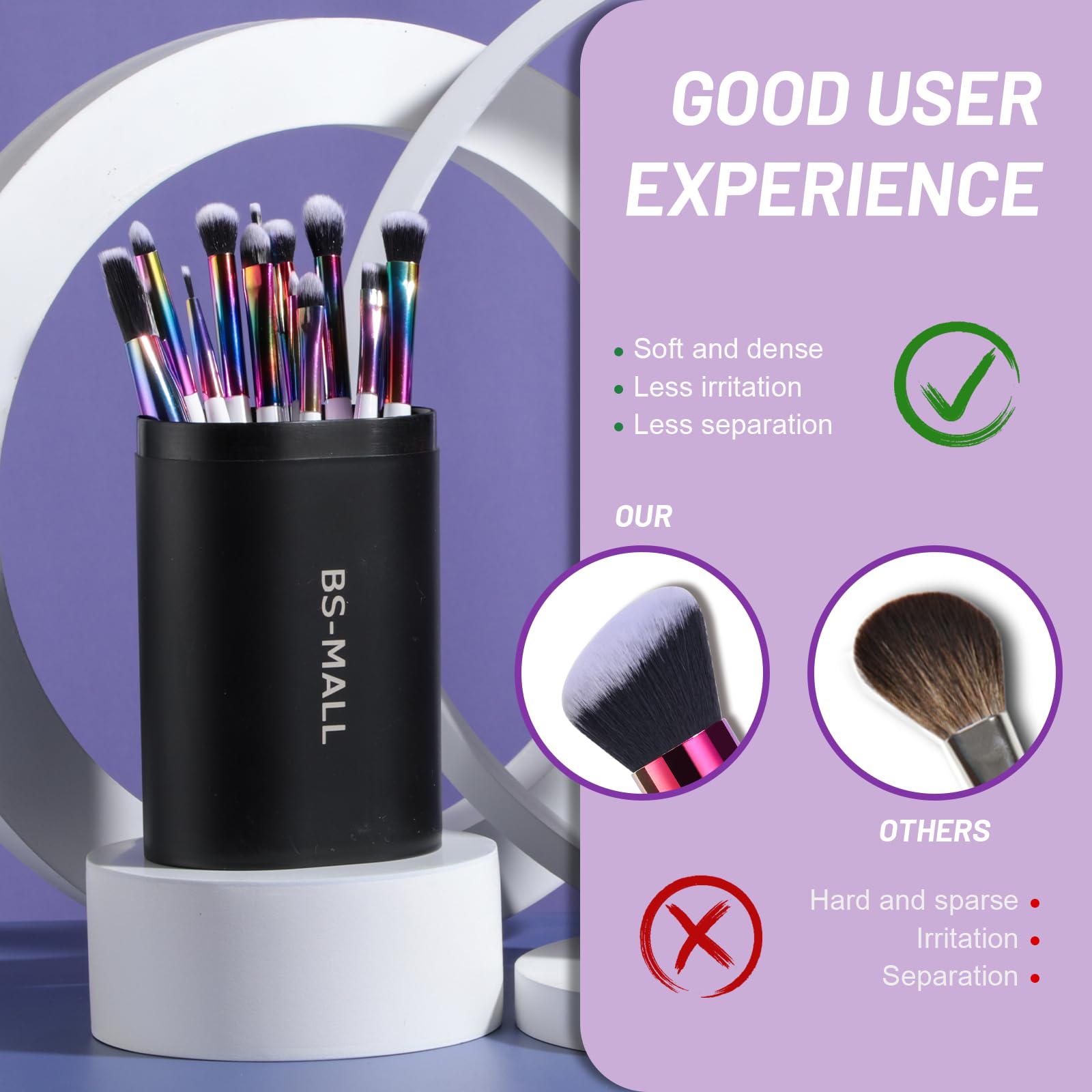 Brocha para sombras de ojos BS-MALL para transiciones suaves.