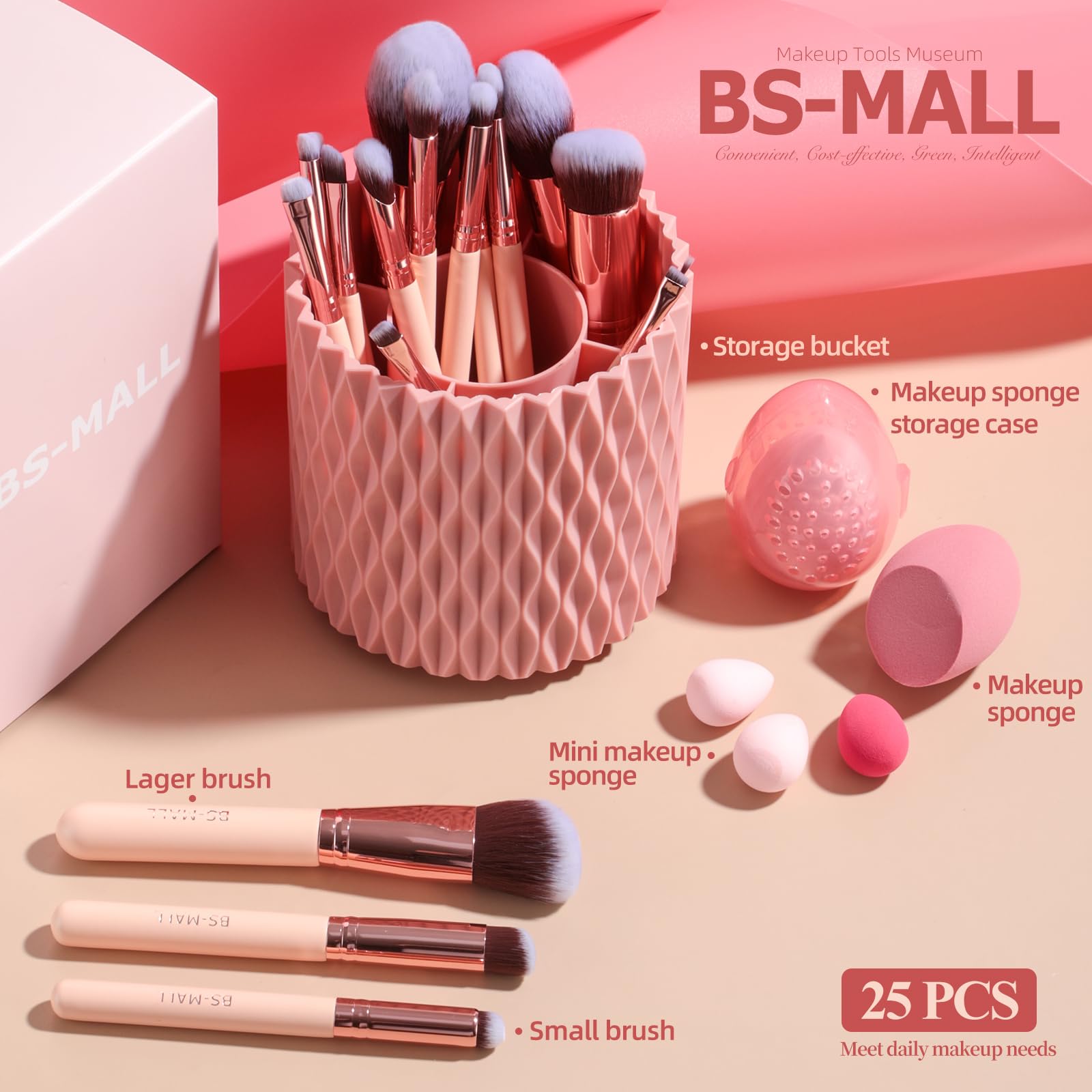BS-MALL diseño en mango rosa aporta estética y agarre cómodo.