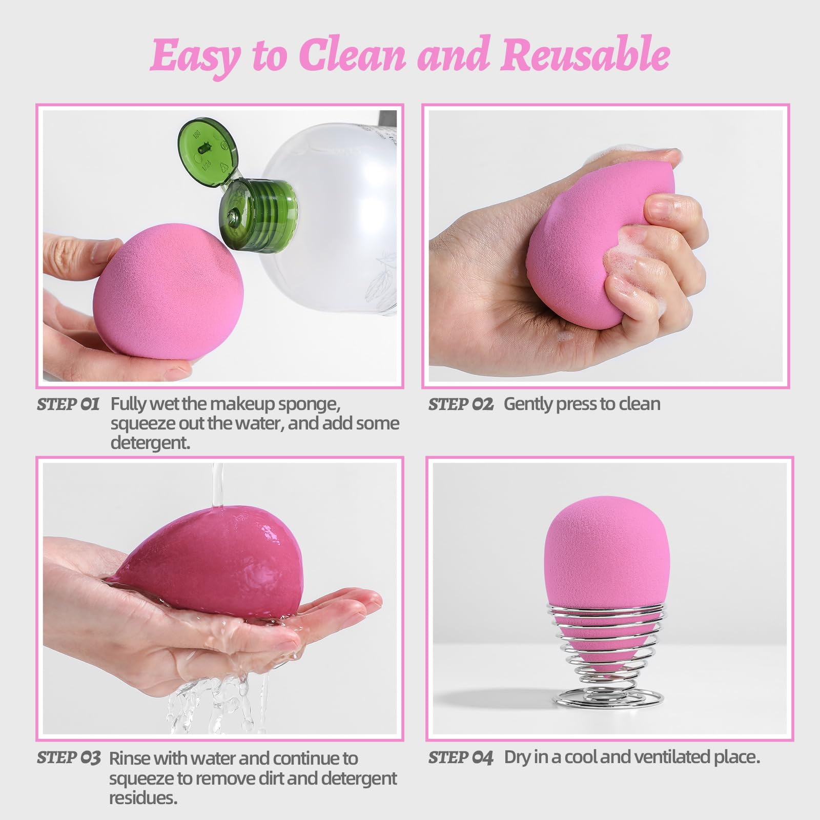 BS-MALL esponja mini rosa intenso para detalles precisos
