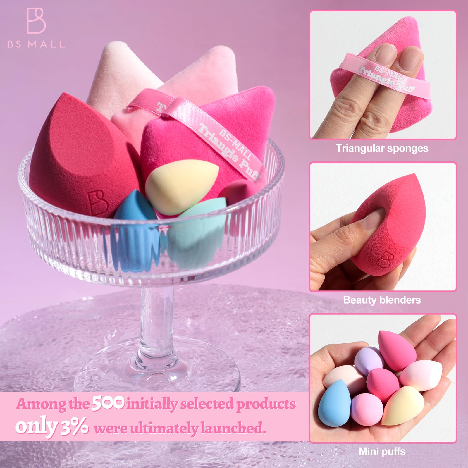BS-MALL esponjas de maquillaje multiuso para base, corrector y polvo