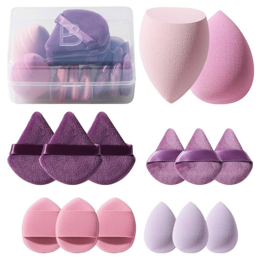 BS-MALL esponjas maquillaje triangulares 14 piezas para aplicación suave y uniforme