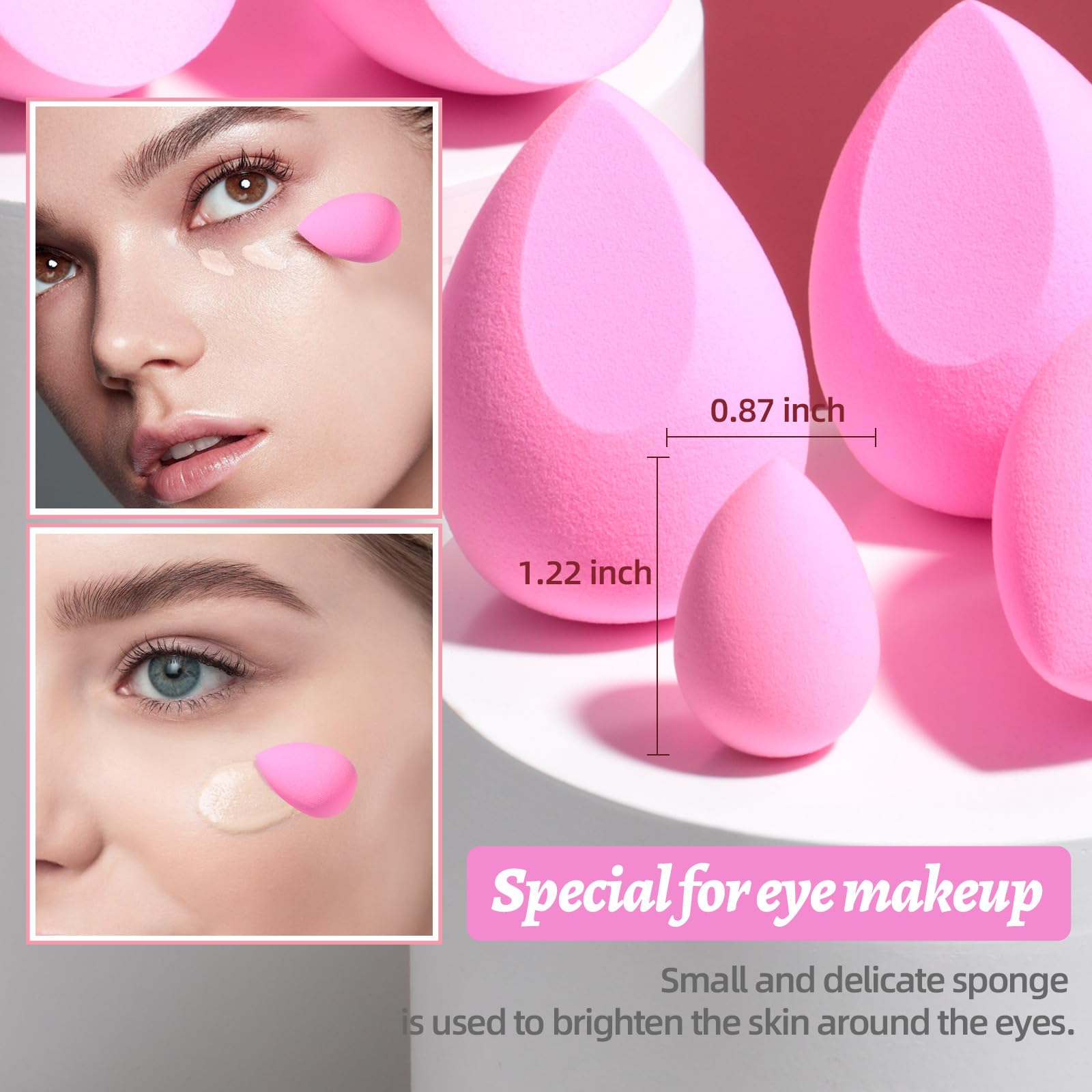 BS-MALL esponjas en tonos rosas para looks suaves