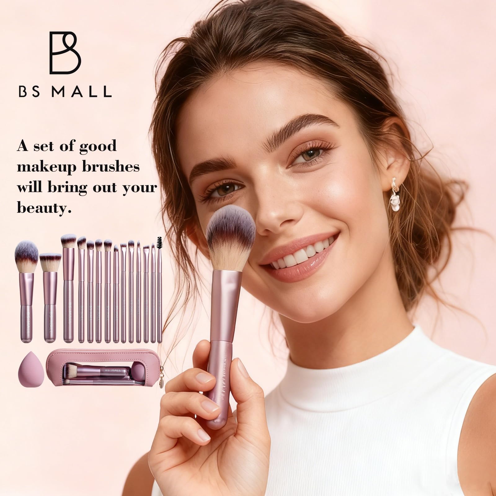 Estuche de viaje BS-MALL para maquillaje, transporte organizado.