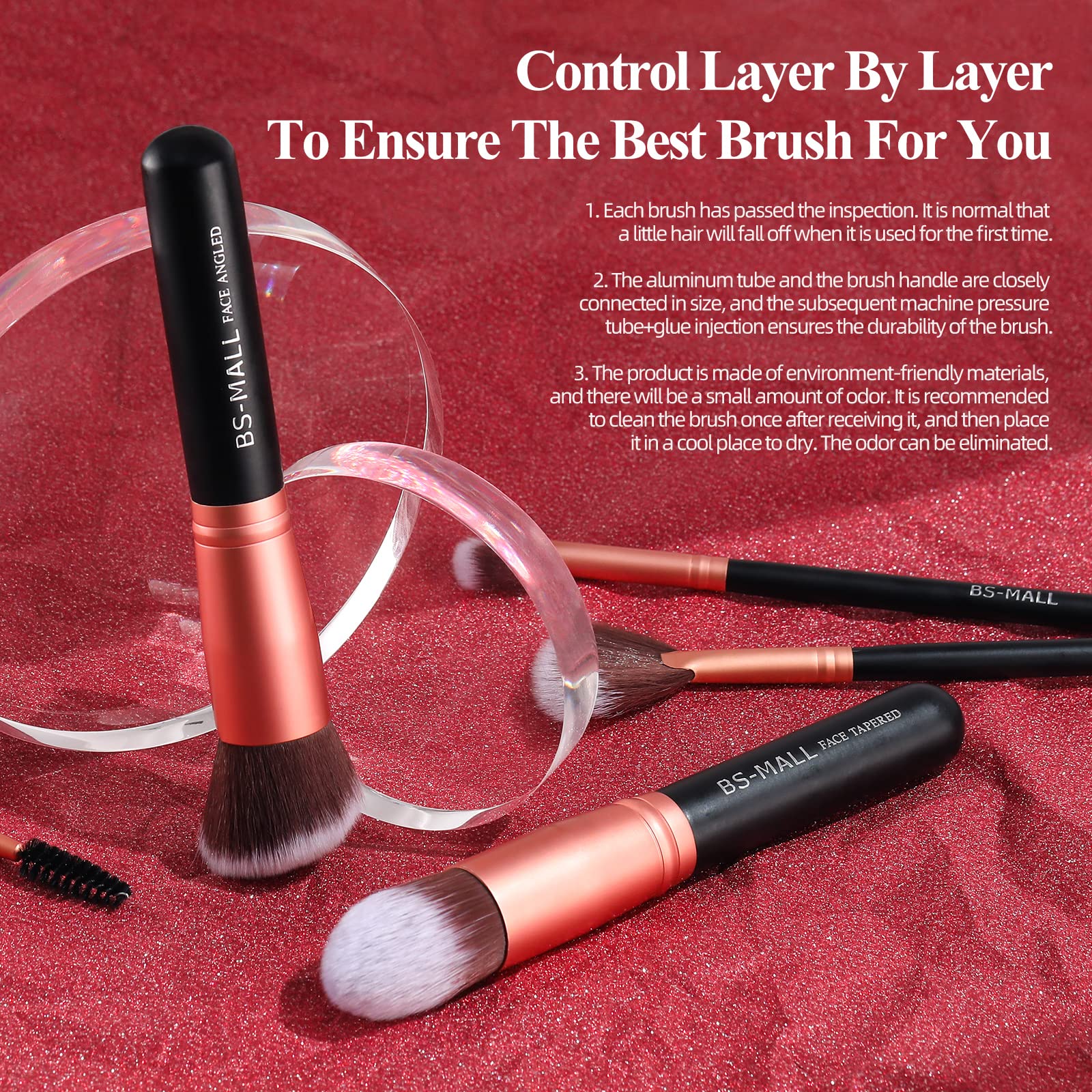 Estuche compacto de BS-MALL para maquillaje diario y viaje