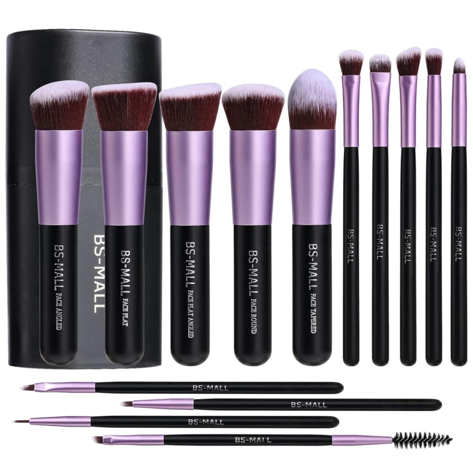BS-MALL pinceles maquillaje 14 piezas base: acabado suave y profesional