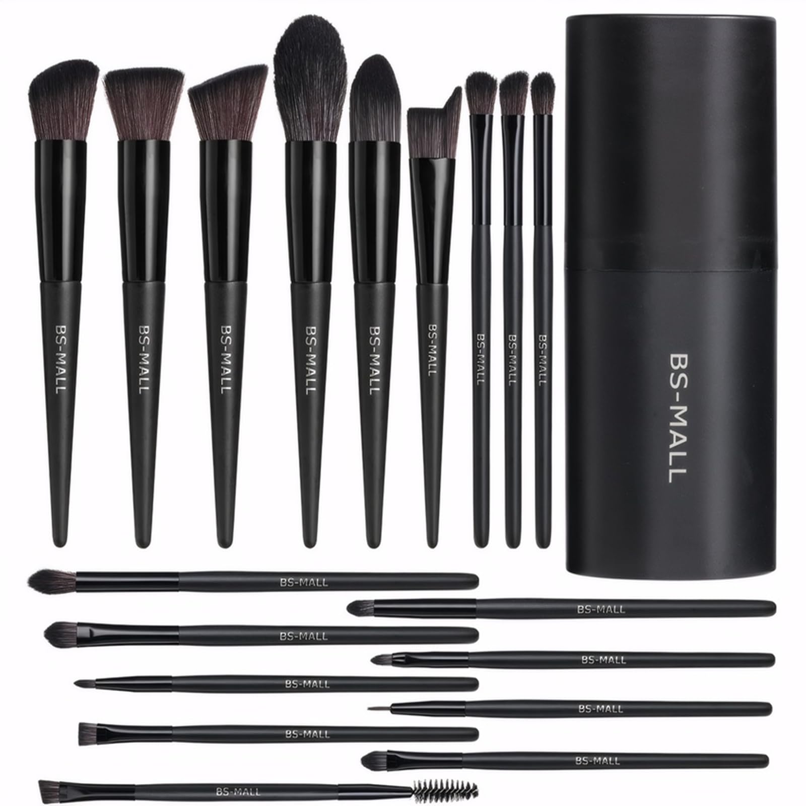BS-MALL conjunto de 18 pinceles con estuche negro para un acabado profesional