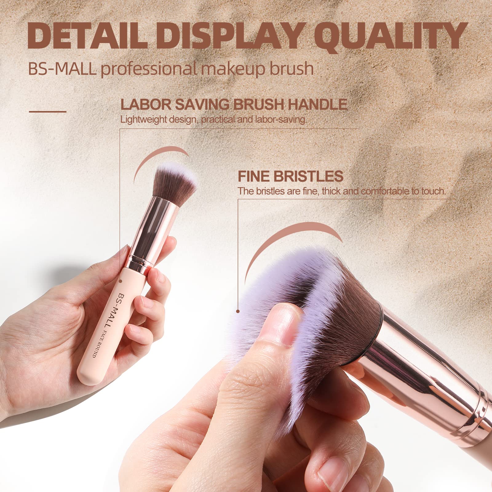 BS-MALL pincel polvos suave para fijar maquillaje