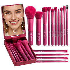 BS-MALL set de maquillaje de viaje con estuche y espejo, ideal para retoques sobre la marcha.