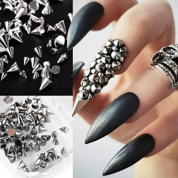 BSBTBZ cono metálico para uñas, acabado plateado elegante