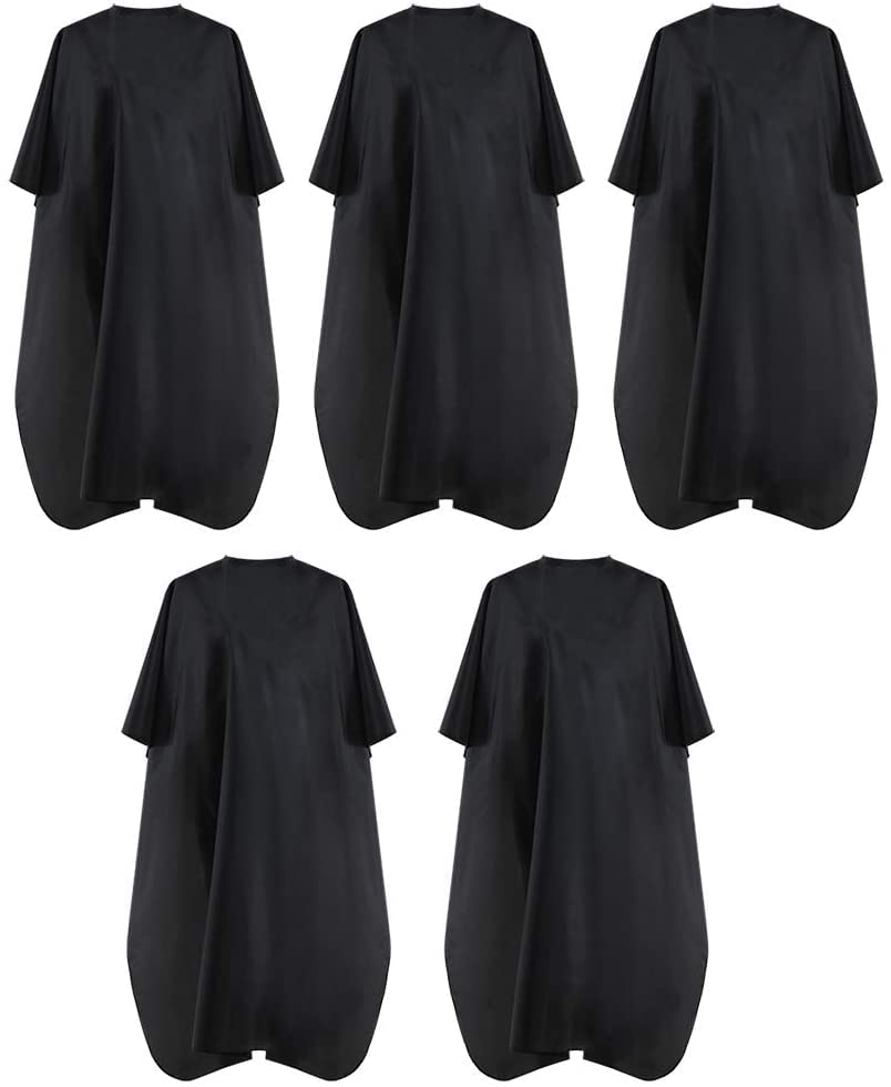 BSFHH capa de peluquería negra resistente al agua para proteger ropa durante el corte.