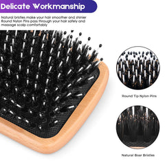 Bsisme cepillo con mango de madera ergonómico, agarre cómodo para uso diario.