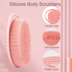 Bsofing cepillo ducha silicona rosa, uso diario y exfoliación suave.