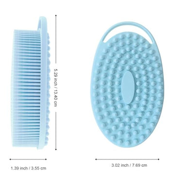 Bsofing esponja de silicona para cuerpo, doble cara azul, limpieza eficiente.