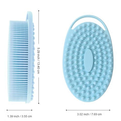 Bsofing esponja de silicona para cuerpo, doble cara azul, limpieza eficiente.