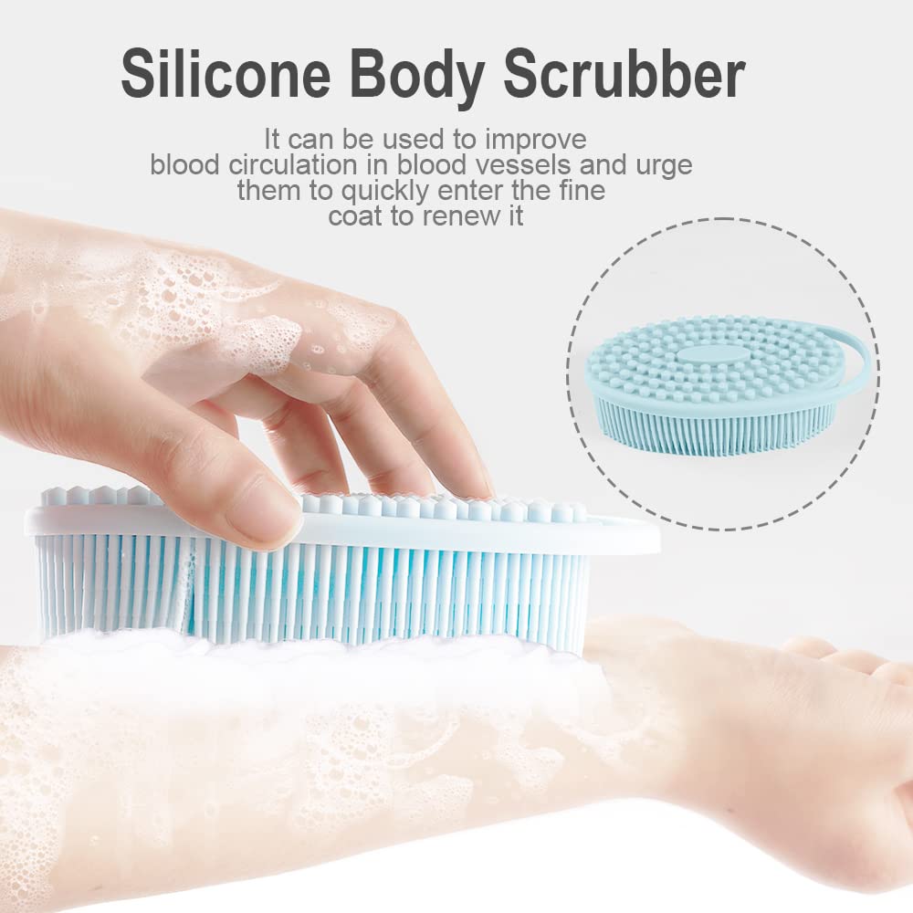 Bsofing masaje silicona, cepillo suave para relajación diaria.