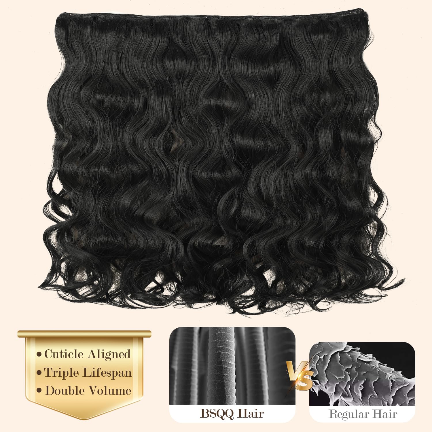 BSQQ mechas dobles cabello indio crudo para mayor durabilidad
