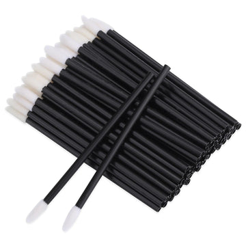 BTYMS aplicadores labiales desechables con mango negro para precisión.