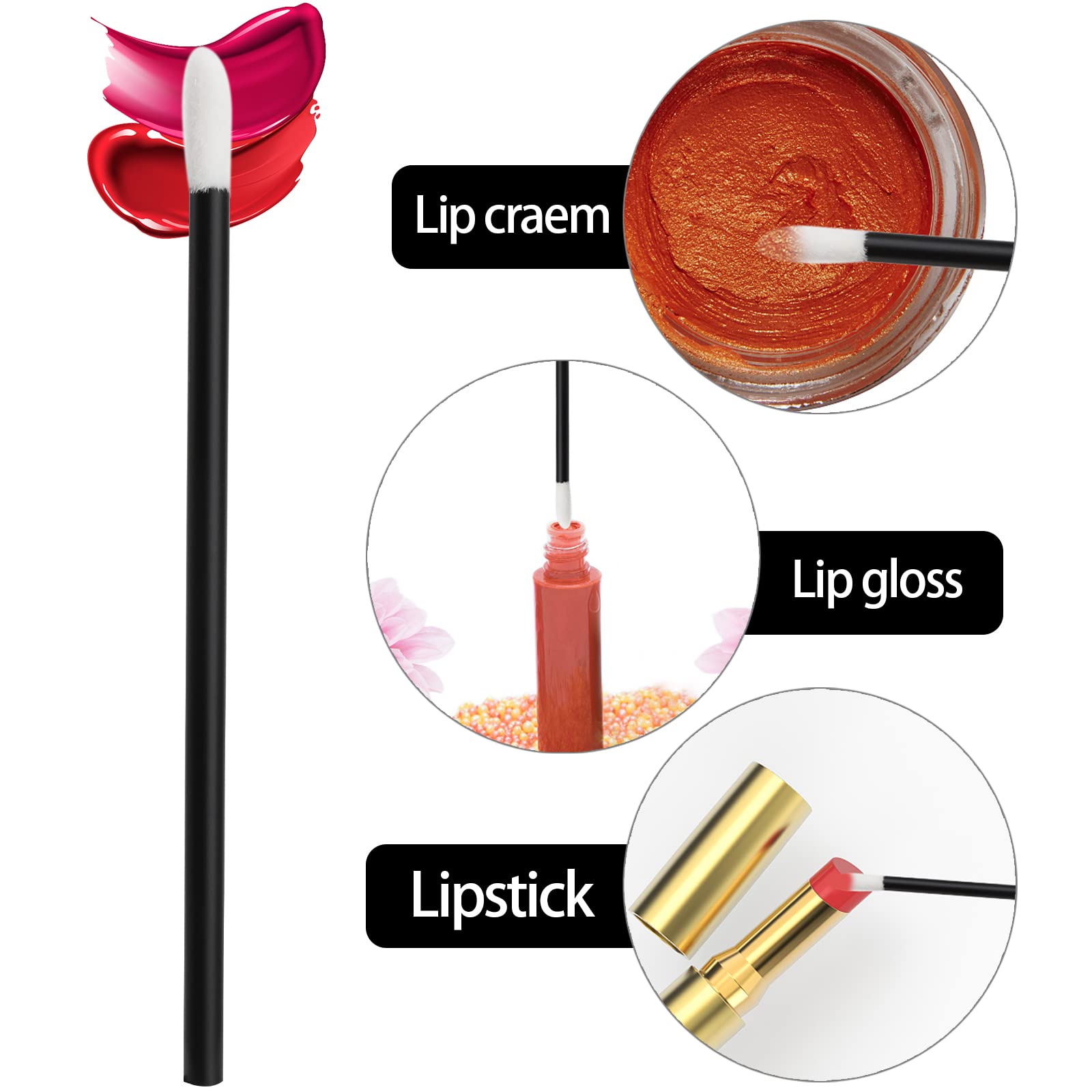 BTYMS aplicador labial desechable para limpieza de bordes y residuos de maquillaje.