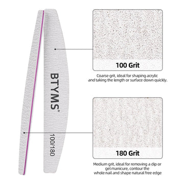 BTYMS lima 180 grano fino para refinar bordes y suavizar uñas.