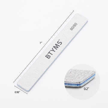 BTYMS Lima 80/80 para uñas acrílicas y gel, alisa y reafina.